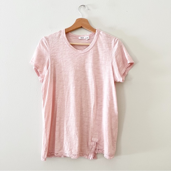 Wilt Tee Womens Short Sleeve Shirt Top  Asymmetrical Pink XS - Picture 1 of 5
